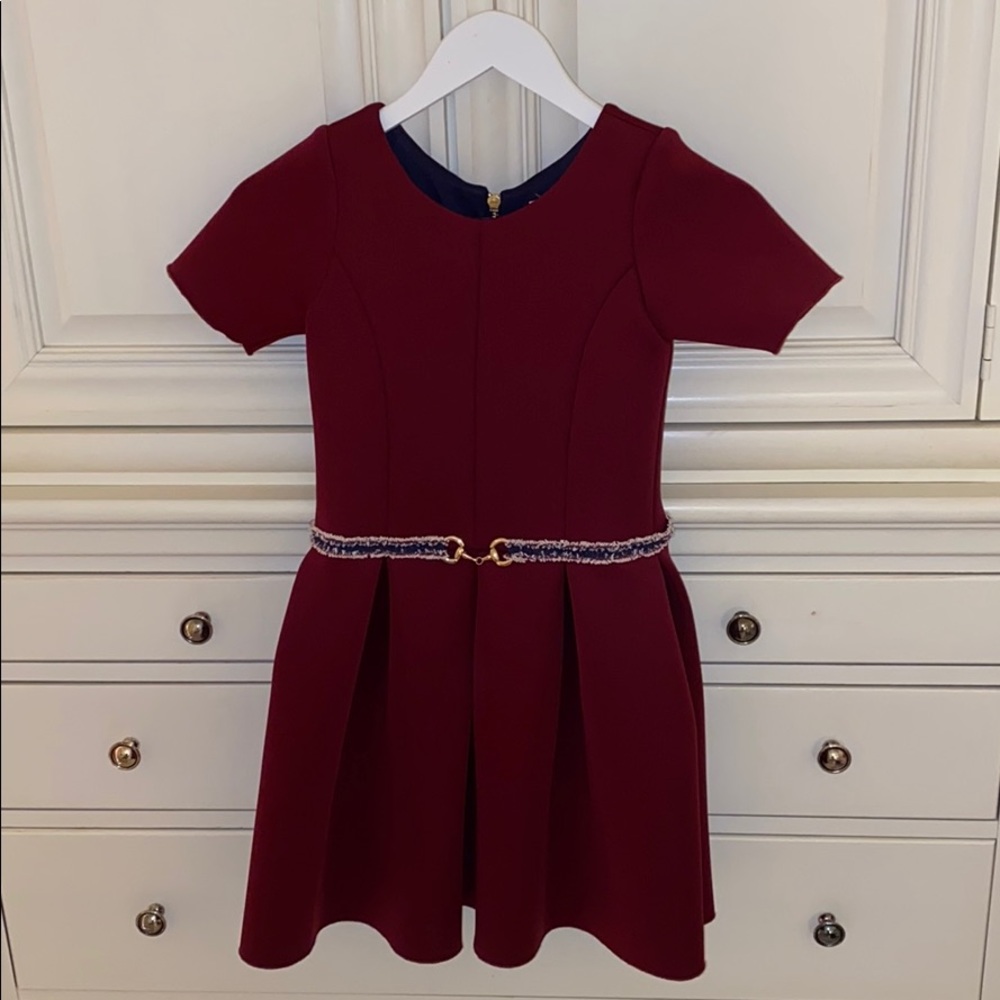 Zoe LTD Girls Burgundy Dress